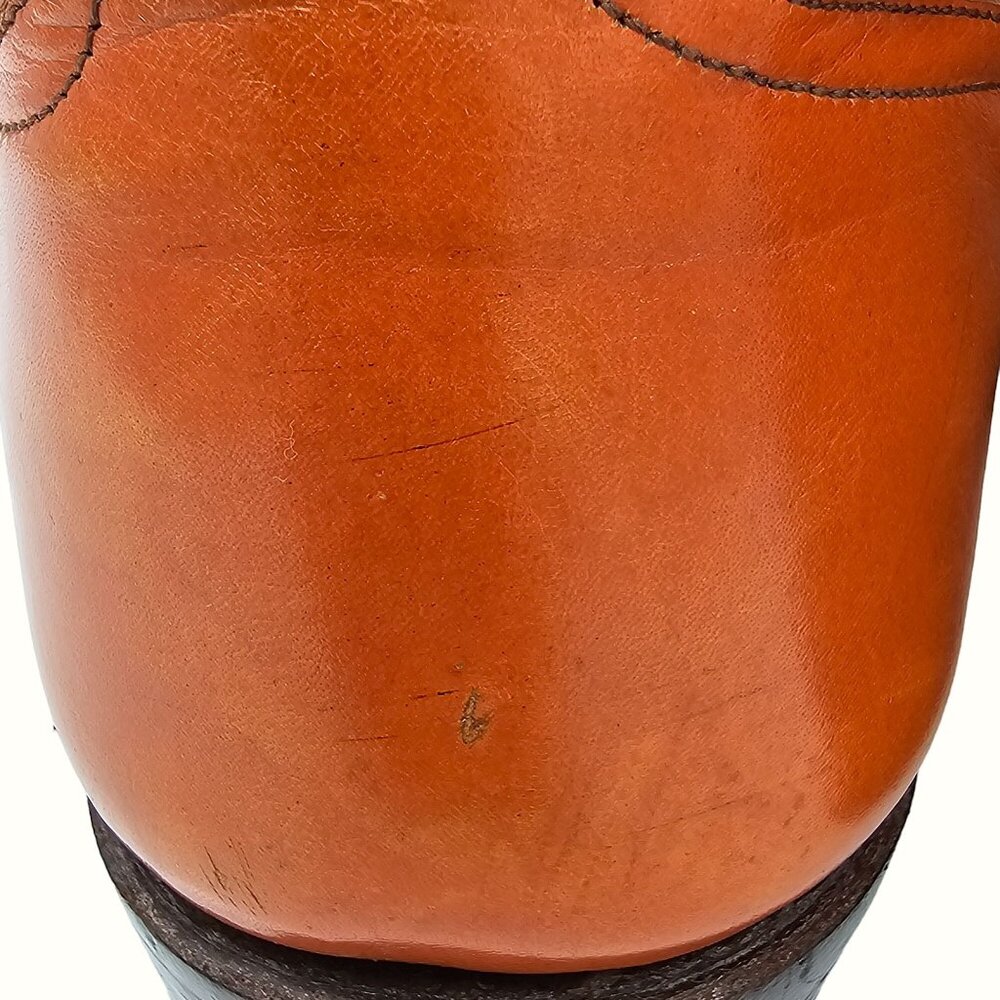 Kangaroo Exotic Bona Allen Cowboy Boots Mens 8D Rust Orange Leather Western 8268 - Picture 16 of 16